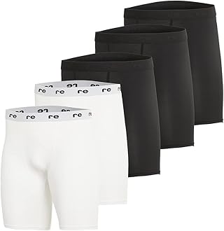Real Essentials 5 Pack: Mens Compression Shorts - Quick Dry Performance Active Underwear (Available in Big & Tall)
