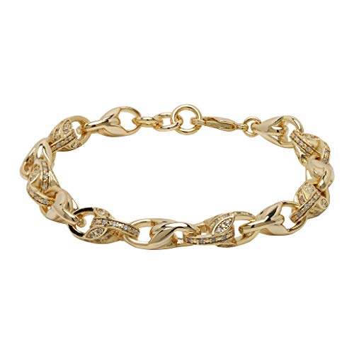 The Bling King Bracelet tulipe 3D avec pierres pour femme Plaqué or véritable Cover