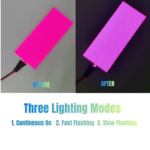 Image of Electroluminescent EL Panel Light, DIY EL Light Cuttable Paper for Decoration /Cosplay /Funny Birthday Parties /Horror Theme Parties /Pumpkinhead (1, Pink)