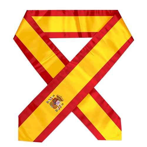 SECUNL Spain Flag Graduation Stole Sash, Spain Flag Graduation Shawl Sash Stole Wraps Scarf For International Study Pride Women Men by SECUNL - Used condition - Image 4