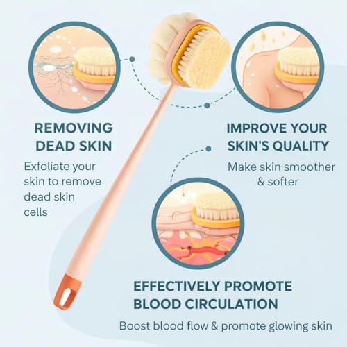 Image of KIMEE Bath Brush Set 3PCS - Exfoliating Body Scrubber with Soft Bristles, Silicone Face Cleansing Brush & Scalp Massager, Deep Cleaning Shower Tools for Men & Women, Spa Skin Care Kit