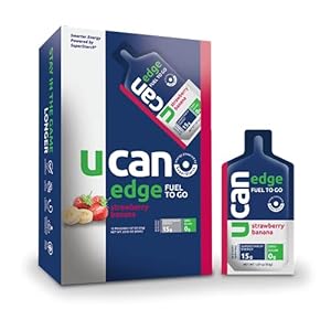 UCAN Edge Energy Gel, Strawberry Banana (12, 2 Ounce Packets) Great for Running, Training, Fitness, Cycling, Crossfit…