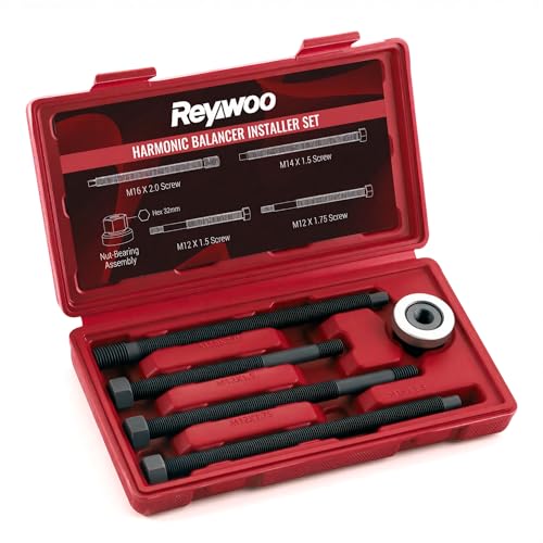 Reywoo Harmonic Balancer Installer Set, Long Reach Crank Pulley Underdrive Pulley Damper Installation Tool Kit for Balancer Pulleys