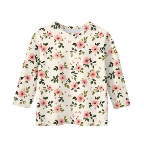 Teen Girl Tops 3/4 Sleeve Crew Neck Cute Shirts Graphic Blouses Elbow Sleeve Pullover Tops Fall Clothes 5-16 Years3