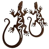Die frechen Geckos in modernem Design sind aus Metall gearbeitet und sie sind in einer feinen Rostoptik verarbeitet. Hübschen Sie mit den Tierchen Ihren Garten auf, indem Sie die Geckos auf Steine legen oder an Ihre Fensterbank