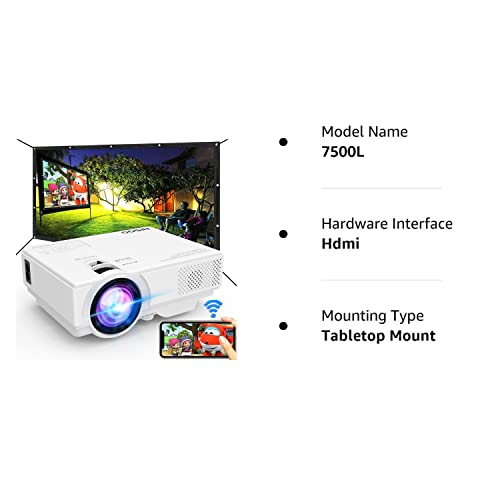 Projector With Wifi, 2023 Upgrade 9500L [100" Projector Screen Included] Projector For Outdoor Movies, Supports 1080P Synchronize Smartphone Screen By Wifi/Usb Cable For Home Entertainment #TOP7
