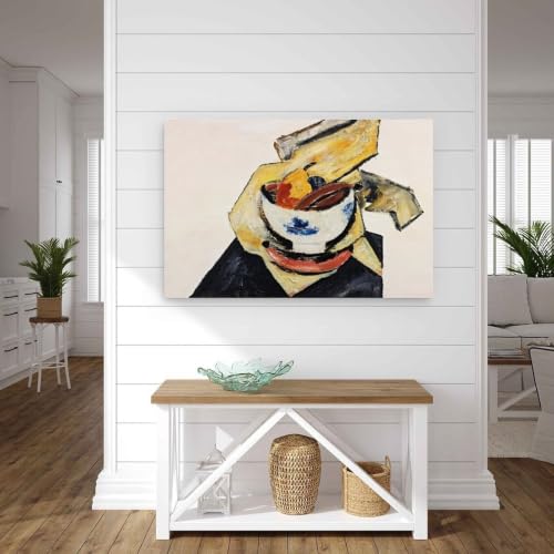 Tableau fruits et bol inspiré de Marsden Hartley toile chaleureuse pour cuisine ou salle à manger