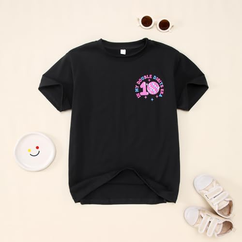 in My Double Digits Era Birthday Girl Shirt 10 Year Old 10th Birthday Girls T-Shirt Girls Ten B-Day Party Tee Tops4