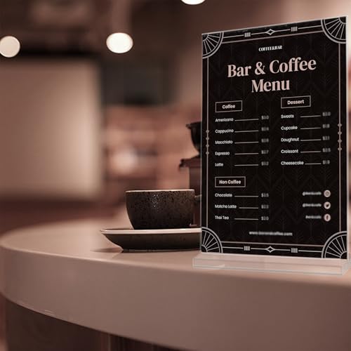 LiuHancsqd 4 Pcs A6 Acrylic Sign Holder A6 Display Stand, A6 Menu Holders, Clear Double Sided A6 Perspex Display Stands, A6 Poster Holder for Office Store Restaurant Reception Poster Menu Table Stand - Image 5