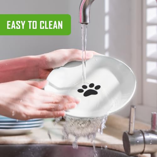 Ceramic Cat Bowl, Set of 3, Cat Bowl Set, Bowl with Non-Slip Rubber Base, Relieves Whisker Fatigue - Image 4