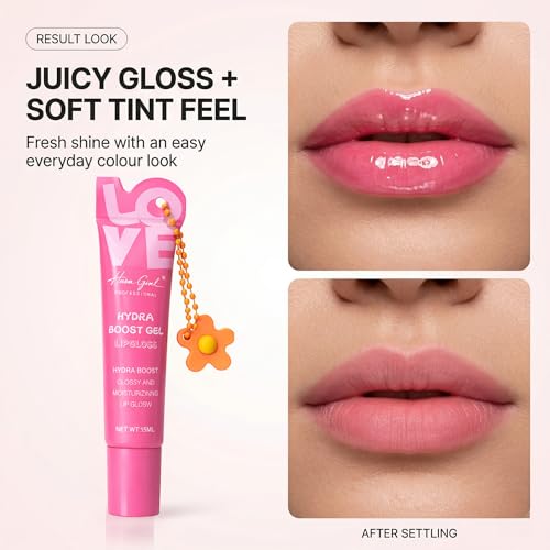 Image of Lip Gloss Korean Duo Kit, Cute Lip Gloss For Girls Set Of 2, Tinted High Shine Hydrating Lipgloss Women Gift, K Beauty Inspired Makeup Present For Teens