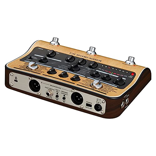 ZOOM AC-3 Acoustic Creator – Stereo DI-Box und Effektpedal für akustische Gitarren, Modelling verschiedener Korpusformen, Kompressor, Effekte, Stimmgerät für Studio & Bühne