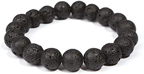ALBASHAN LAVA Volcanic stone Bracelet with Natural Agates and zircon beads big Size Man gift accessory Jewelry