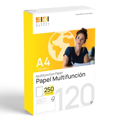 Feuilles A4 120g, Papier pour Imprimante Laser et Jet d’Encre, Papier Blanc pour Imprimer, Écrire ou Dessiner, Format DIN A4 210x297mm, Ramette de Papier...