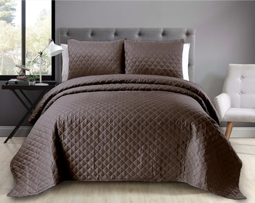 Luxury Quilted Embossed Bedspread Set with Pillow Shams - El