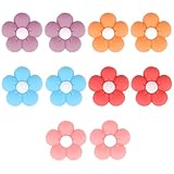 10stk Stricknadel-Stopper, Silikon-Spitzenschoner für 2,5-9mm Nadeln, Stricknadel-Endkappen-Abdeckungen mit Aufbewahrungsbox für DIY Strickzubehör und Gadgets (Blumenmuster)