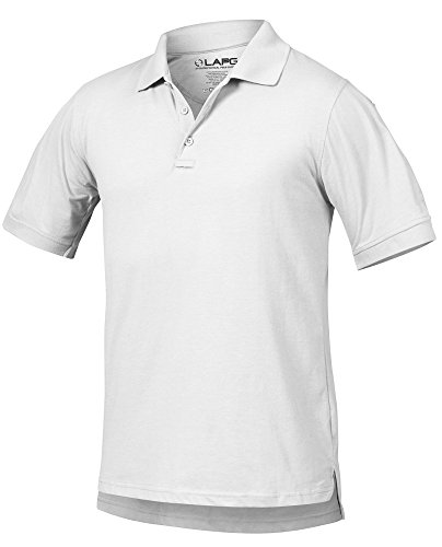 LA Police Gear Men Antiwrinkle Operator Tactical Short Sleeve Polo Shirt - White - L