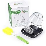 Malastar Sprouting Jar Kit - Wide Mouth Mason Jar with 316 Stainless Steel Screen Lids, Tray, Stand...