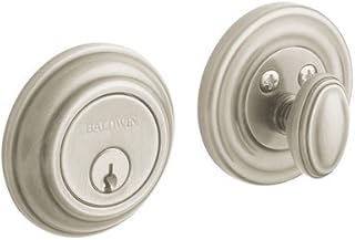 Baldwin 8231LL056BT Baltimore Traditional Deadbolt with Level Bluetooth and Matter Connectivity Lifetime Satin Nickel Finish