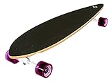 pintail longboard carver 'Blanca revestimiento 7 Trucks de aluminio con logo print, color transparente, lila, ruedas de PU (70 mm de diámetro con un ancho de 50 mm) con 1 C logotipo de impresión