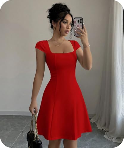 Image of GRECIILOOKS Women's One Piece Dress - Stylish Midi Party Dress for Women | Summer Casual Wear for Events, Date & Evening Look