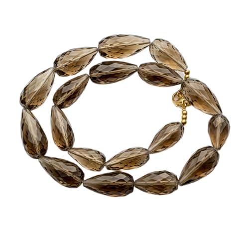 Collier de perles de quartz fumé | Accessoire de cou pour le quotidien