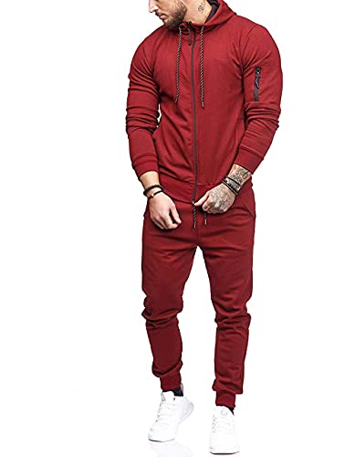 WZIKAI Men's Tracksuits,2 Piece Hooded Athletic Sweatsuits for Mens Casual Jogging Suits Sets4