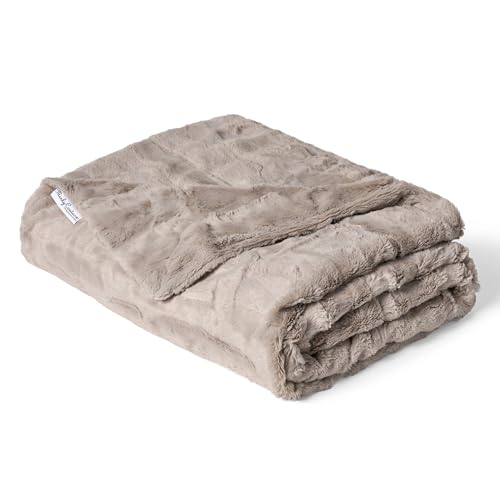 Minky Couture Sorbet Blanket - Ultra-Soft Throw for Silky Smooth Comfort - Premium Decorative Throw - Midweight Breathable Fabric - Machine Washable Travel Tranquil Dove