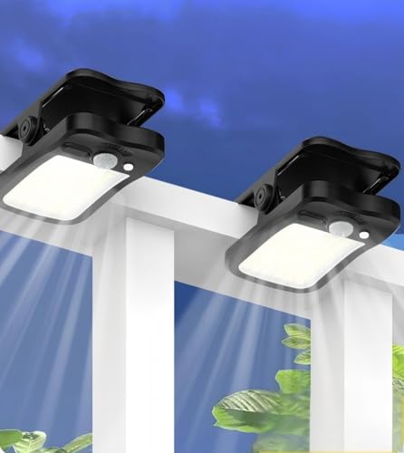 ソーラーライト 屋外 センサーライト 屋外 ソーラー 人感 人感センサー 防犯 超高輝度 2200mAh大容量 60LED クリップ式 IP65防水 昼白色 玄関 駐車場 ガーデン 柵 キャンプ用 地震 停電 津波 台風 防災対応 (クリップ·2個)