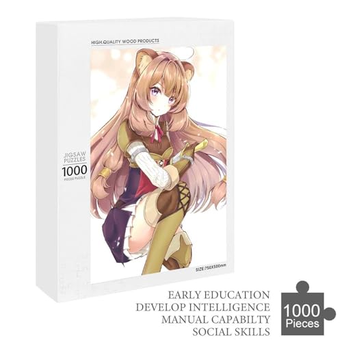パズル 木製パズル 1000 PCS かわいいアニメ柄 盾の勇者の成り上がり ラフタリア 可愛い少女 獣耳 剣士 ジグソーパズル 【天然素材 無毒で安全】 大人向け 脳力鍛錬 集中力鍛錬 暇つぶし ストレス解消 装飾画 キャラクター 周辺 萌えグッズ 健康的素材で安全安心 [4]