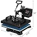 VEVOR Heat Press 12x15 Inch Heat Press Machine 5 in 1 with 100 Sheets Heat Transfer Paper Heat Press Machine for T-Shirts Hat Plate Mug Pattern Printing