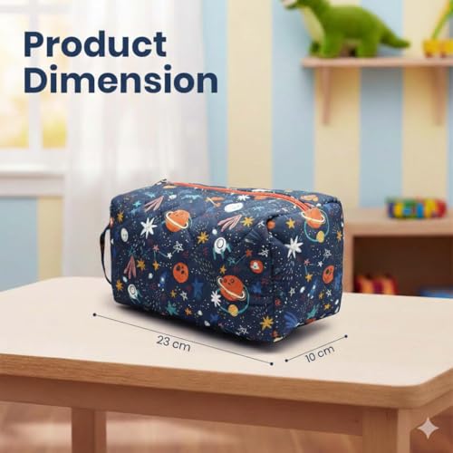 Image of Multipurpose Travel Organizer | All-in-One Compact Durable, Lightweight, Waterproof, Bag | Travel Friendly Pouch | Ideal for Stationary, Diaper, Medicines (Outer Space Print)