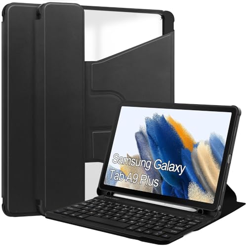 Galaxy Tab A9+ 11�C���` �L�[�{�[�h�P�[�X 360�x��] �c�u���Ή� �}�O�l�b�g ������ Android �^�u���b�g �M�����N�V�[ Tab A9 Plus �L�[�{�[�h �J�o�[ ���@�\ �J���t��,�u���b�N