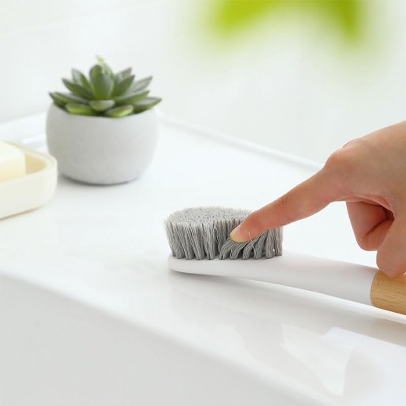 The Long Handled Ash Wood Household Shoe Brush with Soft Bristles Can Gently Clean Shoes