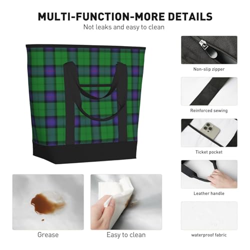 Scottish Clan Armstrong Tartan Plaid Large Capacity Insulated Shopping Tote Bag – Keeps Food Cold/Hot For Hours, Ideal For Travel, Groceries & Outdoor Use4