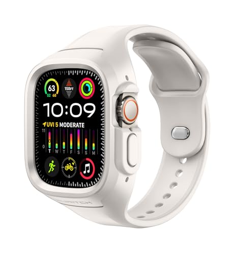 SURITCH �A�b�v���E�H�b�` �o���h �X�|�[�c�X�g���b�v Apple Watch Ultra 3/Ultra 2/Ultra 49mm �Ή� �\�t�g�V���R�� ���߉\ ���X�g�o���h �����o���h �ی�P�[�X�t�� - �X�^�[���C�g