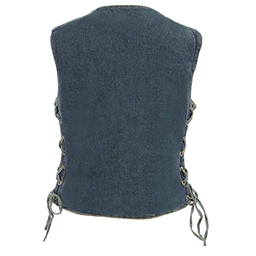 Image of Milwaukee Leather Women's Premium Denim Motorcycle Rider Vest | MDL