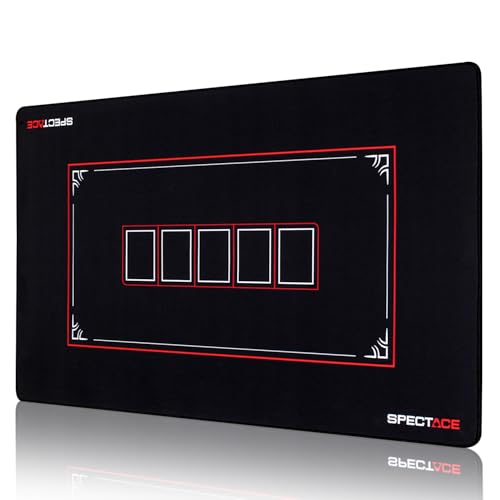 SPECTACE Tapete Poker 100 x 60 cm, Ideal para Cartas Poker, Fichas Poker y Mesa Poker, Tapete Cartas Profesional Estilo Casino, Mantel Poker para Poker Set