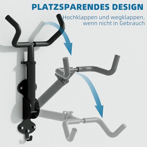 WheelHub Fahrrad Wandhalterung Fahrradhalterung Wand 30kg Tragfähigkeit Ausziehbar Fahrradständer Garage Fahrrad Aufhängung Stabiles Design für Garage und Zuhause 1 Stück