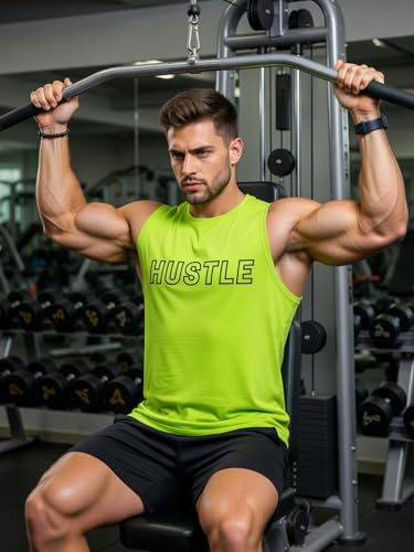 Image of 3Colours RGB Men's Active Wear Sleeveless Tank top, Gym Vest, Leisure wear CCUT Hustle