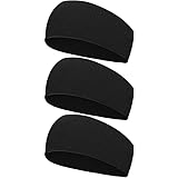 ヘッドバンド 汗止め ヘアバンド 3本セット【UPF50+認証済み・吸汗速乾・肌に優しい】 ヘアターバン スポーツ用 洗顔用 通気性 伸縮性 無地 薄型 軽量 髪留めらかい ランニング ダンス ヨガ ジョギング 男女兼用 (#04.ブラック*3)