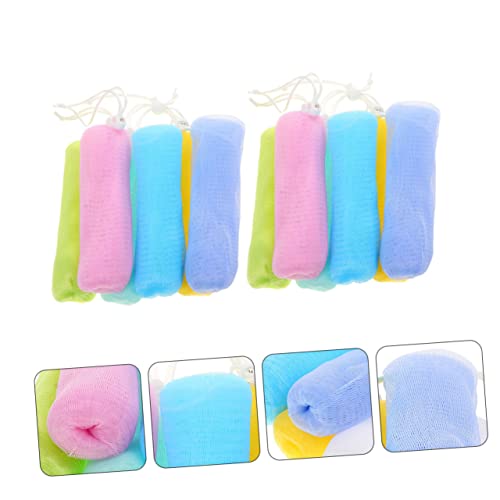 FRCOLOR 12pcs Bubble Maker Bath Net Handmade Soap Foaming Nets Cleansing Foaming Maker Random Color