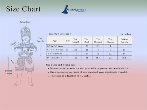 Image of BookMyCostume Complete Hanuman Bajrang Bali Hindu God Kids & Adults Fancy Dress Costume | With Gada 6-7 years