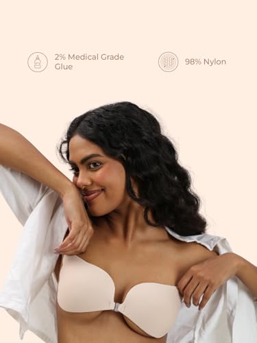 Image of UNDERNEAT Womens Supportable Adhesive Bra | Ideal for Backless & Strapless Outfits | Seamless and Invisible | Stick-On Bra with Lift & Shaping | Strong and Skin-Friendly Adhesive