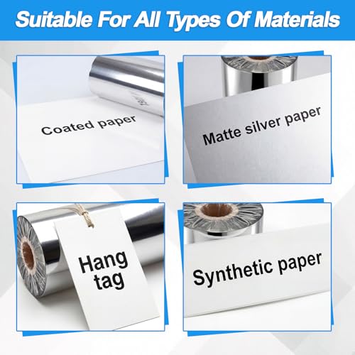 Image of Maitys 12 Rolls 4.33'' x 1476' Resin Enhanced Wax Printer Ribbon Bulk Black Thermal Transfer Label Ribbon 1'' Core Ink Out 1 Roll Compatible with Zebra Zt230 Zt410 Zt420 Zt610
