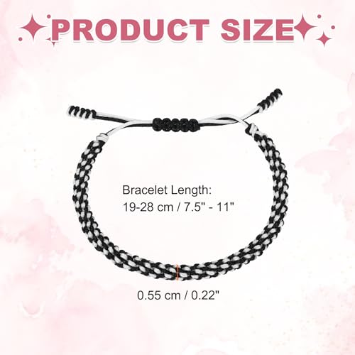 Pulsera trenzada de cuerda ajustable estilo tartán miniatura 2