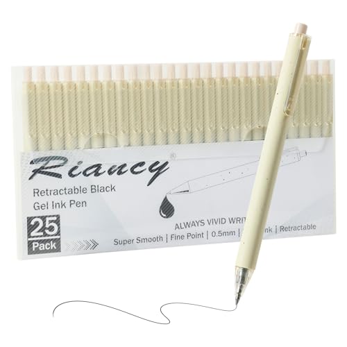 RIANCY Aesthetic pens Black Ink Pens Cream Pen Fine Point Smooth Writing Pens, High-End Series Pens for Journaling Note Taking, Cute Office School Supplies Gifts for Women Men