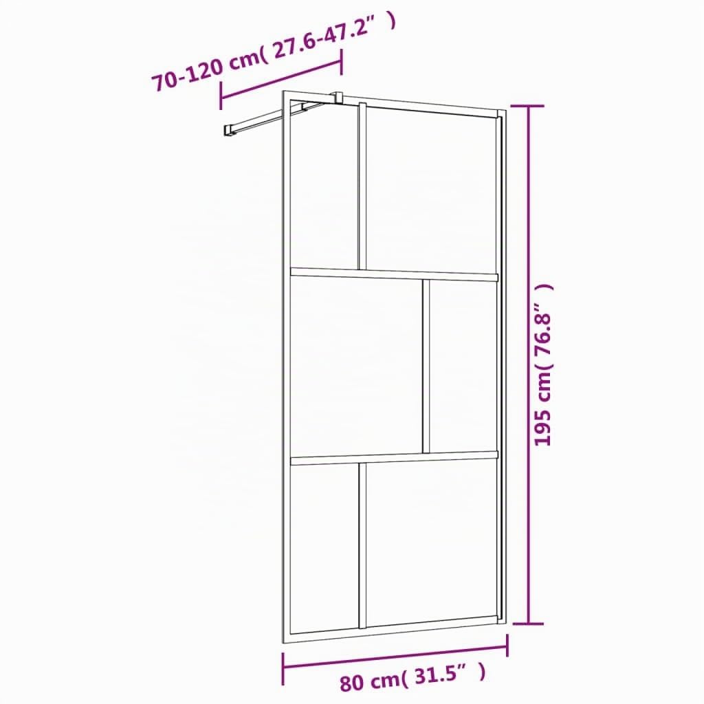 Brokky Mampara Puerta de Ducha Vidrio Transparente ESG Dorado 80x195cm Duchas De BañO Columna