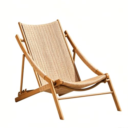 LLZJDDPLY Sillón Reclinable Plegable para Terraza, Tumbona Jardín 4 Posiciones, Reposera Rattan PE Bastidor Aluminio Efecto Madera Interior Exterior Playa Césped Lectura