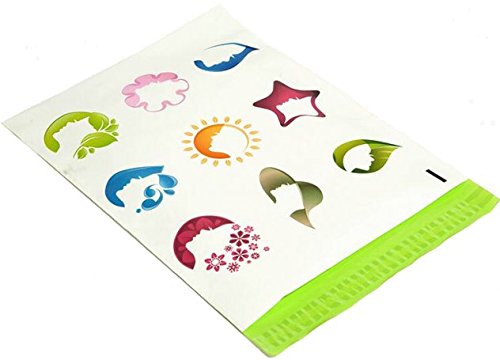 100 12x15.5 Pink & Green Printed Designer Mailers Poly Envelopes Couture Shipping Bags Silhouette by UpakNShip